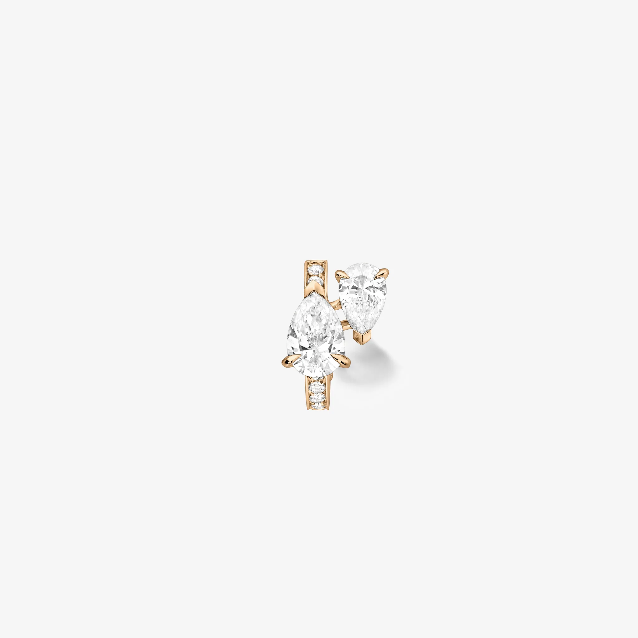 Serti sur Vide earring set with 2 diamonds