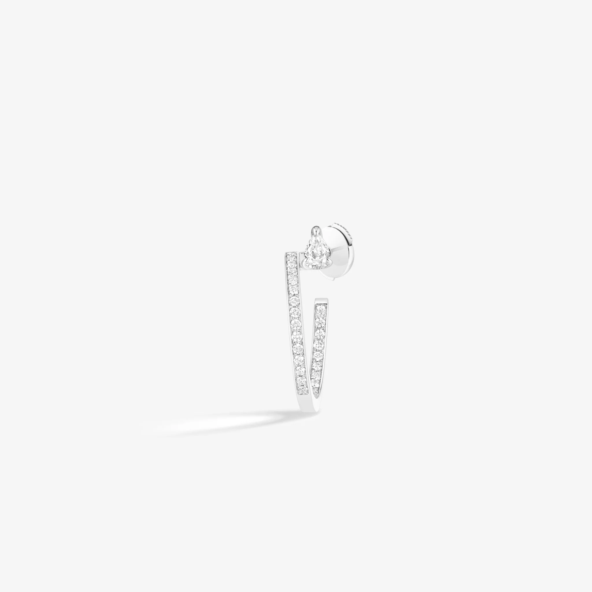 Serti sur Vide hoop earring set with 1 diamond